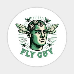 Fly guy olds chool tattoo Magnet